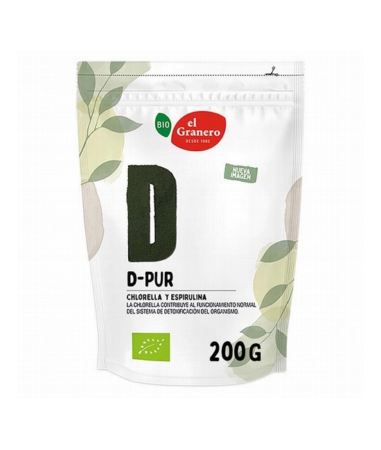 Ingredientes: chlorella alga en polvo* 60% (Cholerella vulgaris), espirulina alga en polvo* 40% (Espirulina platensis). Contien