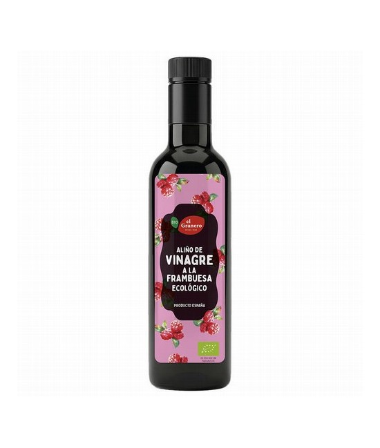 vinagre de vino* 50%, mosto concentrado* y concentrado de frambuesa* 2,5%.(*)=De
cultivo ecológico.
 Valor Energético KJ: 763