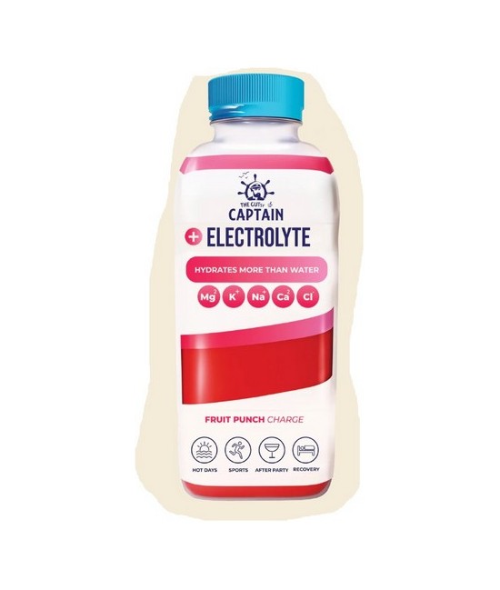 El GUTsy Captain Electrolyte Fruit Punch 4x600 ml (sabor a frutos rojos) se ha desarrollado a partir de fórmulas de rehidrataci