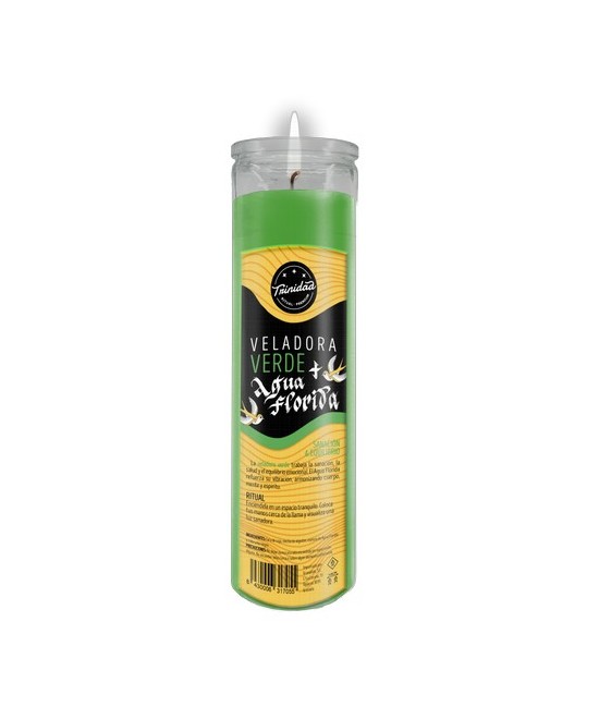 TRI.VELADORA AGUA FLORIDA VERDE