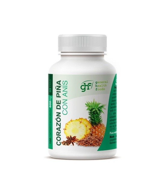 Corazón de piña con anís confort digestivo de GHF es un complemento alimenticio que contiene bromelina o bromelaína, una sustan