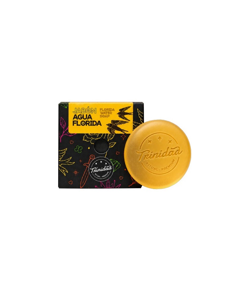 Jabón facial artesanal elaborado con base de glicerina y esencia de Agua Florida, ideal para una limpieza diaria suave, fresca 