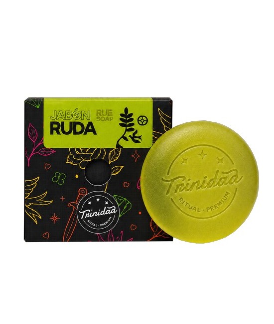 Jabón facial artesanal elaborado con base de glicerina y esencia de planta de ruda, ideal para una limpieza diaria suave, fresc