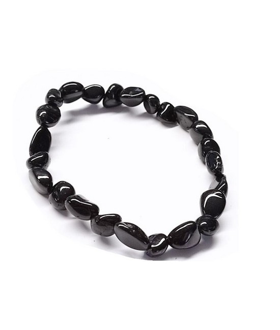 Pulsera de Turmalina rodado irregular con medidas 6x9mm.

En goma elástica.