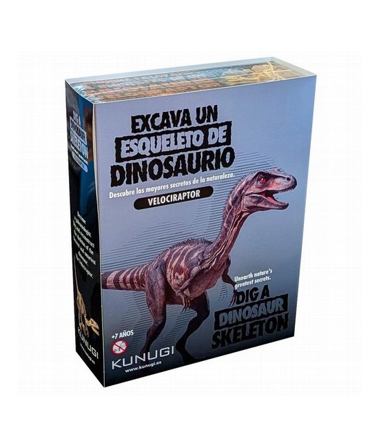 Conviértete en un paleontólogo. Excava y reconstruye el esqueleto de un VELOCIRAPTOR que esta enterrado en un bloque de tierra 