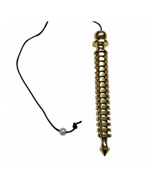 16 baterías Golden Pendulum con testigo. En hilo adornado con perlas decorativas.

Tamaño del péndulo: 10 cm

Tamaño del pé