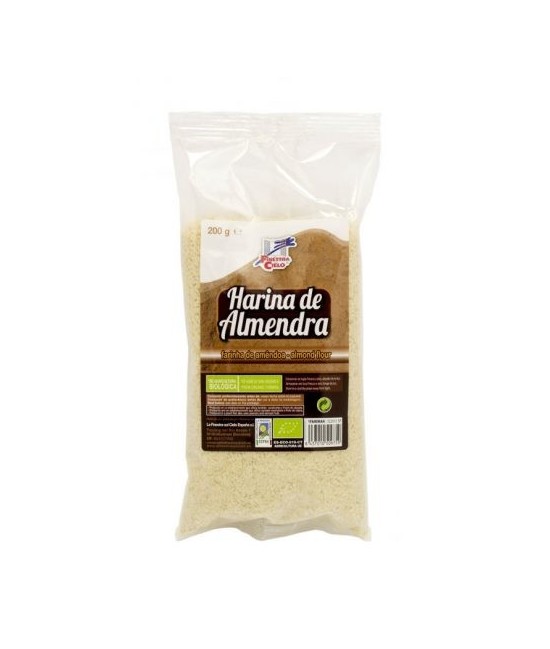 Harina de almendra procedente de cultivo ecológico, elaborada a partir de la trituración de frutos secos repelados. Ideal para 