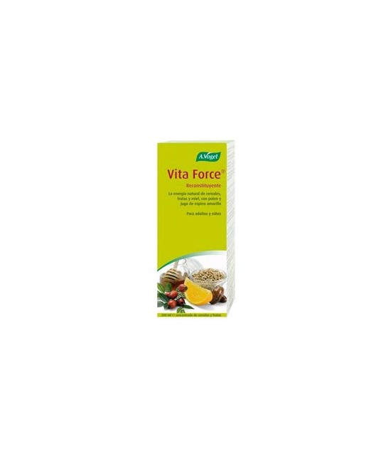 VitaForce® es un tónico multivitamínico natural adecuado para niños, adultos y ancianos.
Su equilibrada fórmula a base de cere