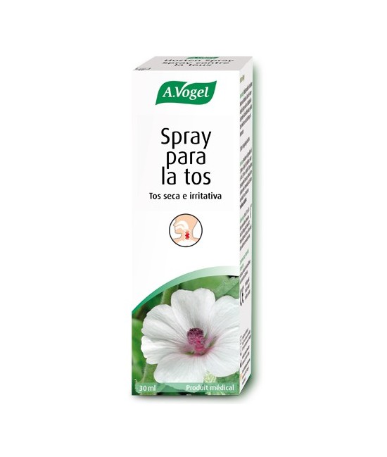 Spray para la tos
Para la tos seca e irritativa. Efecto antitusivo y calmante.

A.Vogel Spray para la tos seca e irritativa 