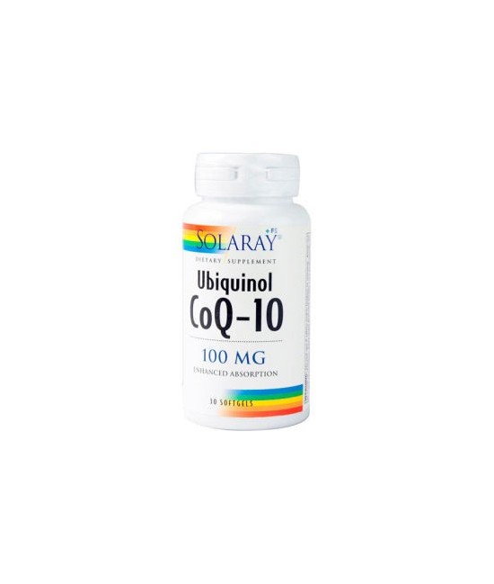 CoQ10 UBIQUINOL 100mg. 30cap. de SOLARAY: Necesarias para la activación de enzimas que son imprescindibles para la supervivenci