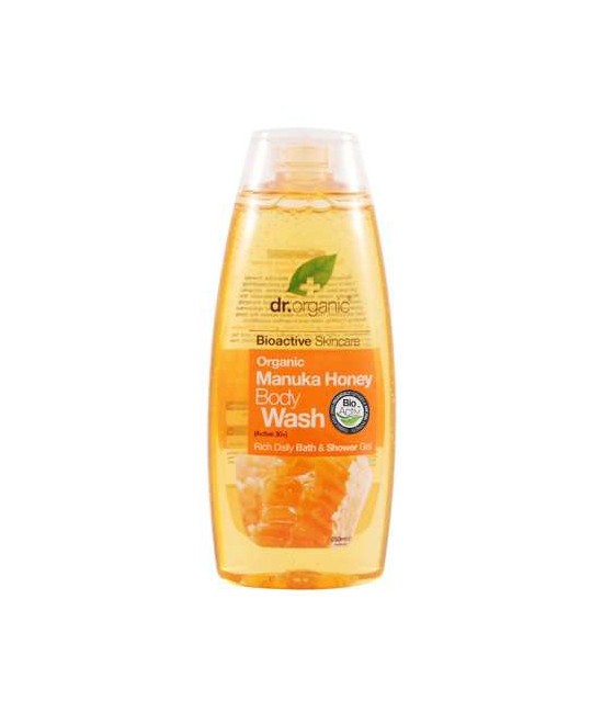 Manuka Honey Body Wash
Un gel corporal revitalizante basado en Miel de Manuka
Orgánica y Aloe Vera, ideal para todo tipo de p