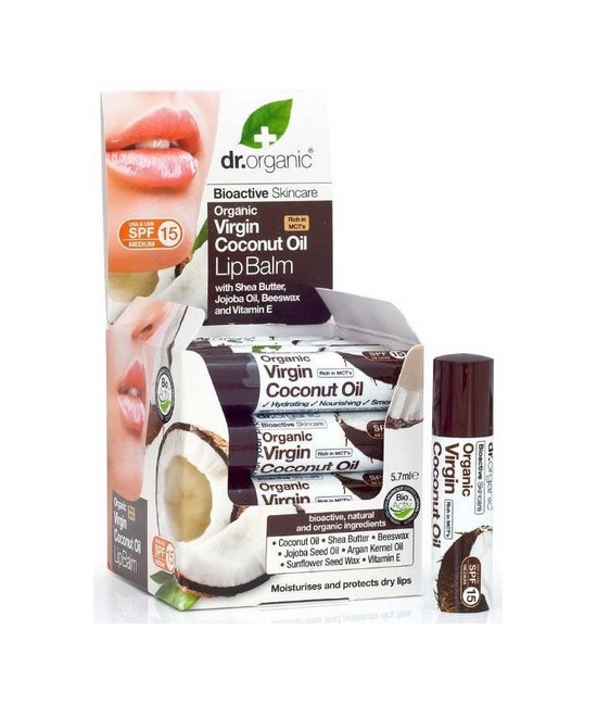 Virgin Coconut Oil Lip Balm
Bálsamo labial con base de Aceite de Coco Virgen
Orgánico con Manteca de Karité, Aceite de Jojoba