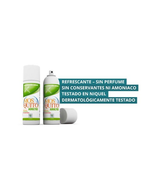 MOS ¡QUITO! Adultos presenta una fórmula delicada, no agresiva.  Contiene Eucalyptus Maculata Citriodora, tit. 75% en paramenth
