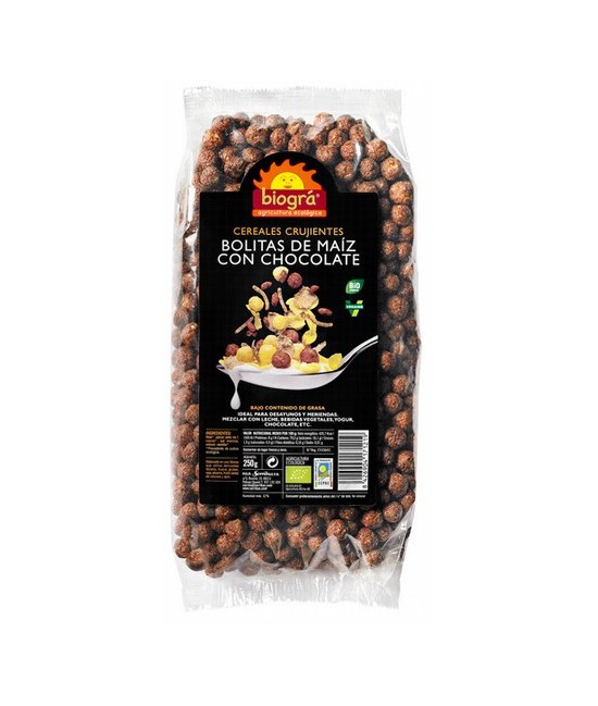 BIO.BOLITAS MAIZ CHOCOLATE 250 GR