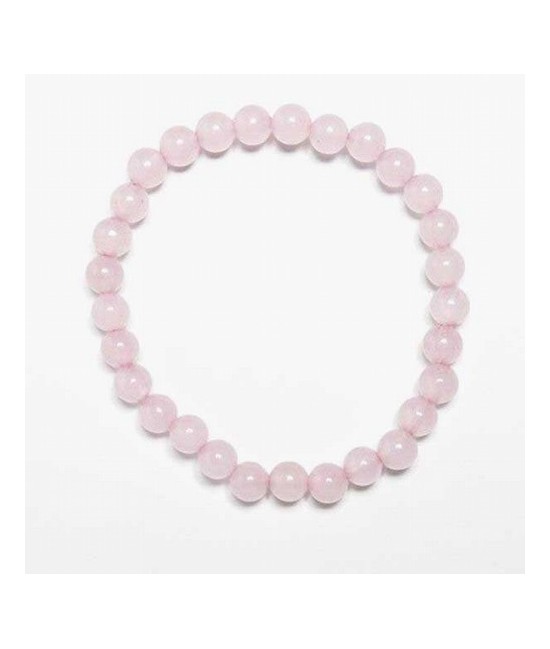 Pulsera Bola 6mm Cuarzo Rosa.