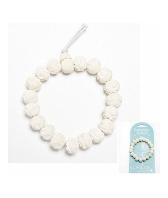 KU.PULSERA HUESO FLOR DE LOTO