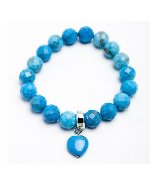 KU.PULSERA HOWLITA BOLA 10 FACETADA CORAZON