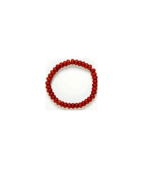 Pulsera de Jade Rojo de 38 piezas de 8 mm. de diámetro. 
Engarce de goma elástica.