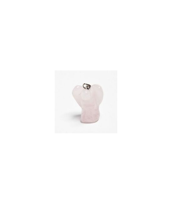 KU.COLGANTE ANGEL CUARZO ROSA 20 mm.