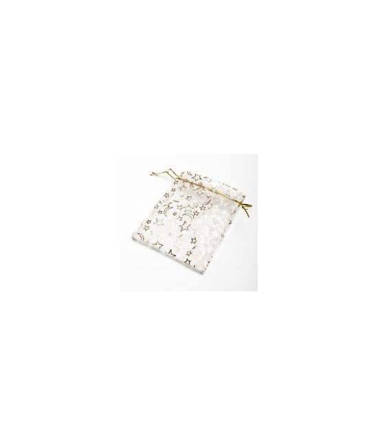 Bolsas transparentes de estrellas y lunas en dorada, medida de 12x17.