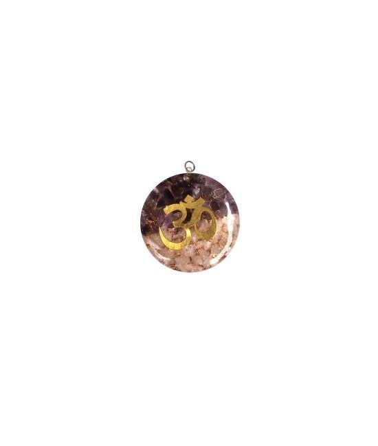 Colgante de Orgonita Om. Montado en Amatista y Cuarzo Rosa.
Artículo procedente de India.
ENGARCE PLATA