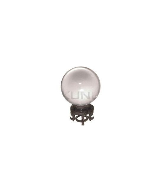 Bola de cristal sintético de diámetro de 80 mm.
Perfectamente pulidas.
Se suministran con base de cristal o de madera indisti